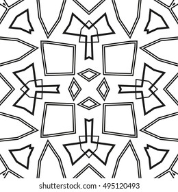 Black and white geometric seamless pattern. Simple regular background. Graphic vector illustration