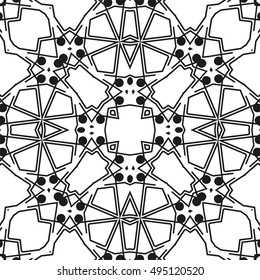 Black and white geometric seamless pattern. Simple regular background. Graphic vector illustration