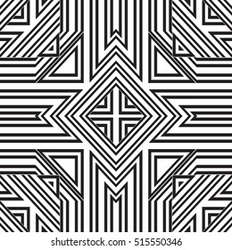 Black and white geometric seamless pattern. Simple regular background. Vector illustration