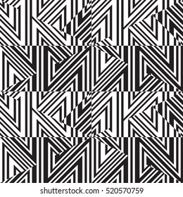 Black and white geometric seamless pattern. Simple regular background. Vector illustration
