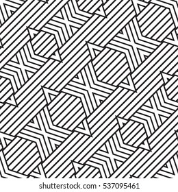 Black and white geometric seamless pattern. Simple regular background. Vector illustration