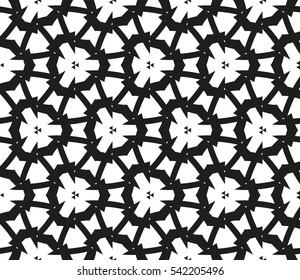 Black and white geometric seamless pattern. Simple regular background.