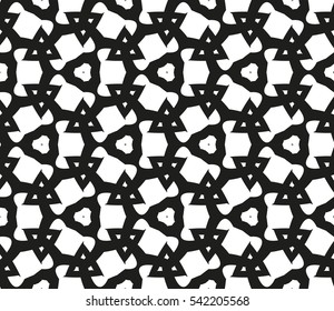 Black and white geometric seamless pattern. Simple regular background.