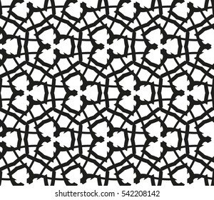 Black and white geometric seamless pattern. Simple regular background.