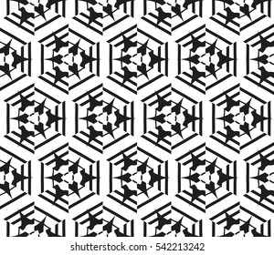 Black and white geometric seamless pattern. Simple regular background.