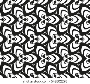 Black and white geometric seamless pattern. Simple regular background.