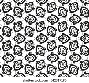 Black and white geometric seamless pattern. Simple regular background.