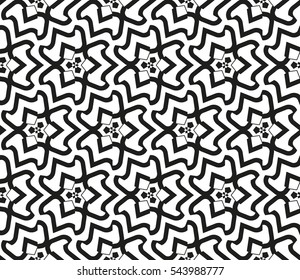 Black and white geometric seamless pattern. Simple regular background.