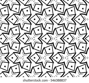 Black and white geometric seamless pattern. Simple regular background.