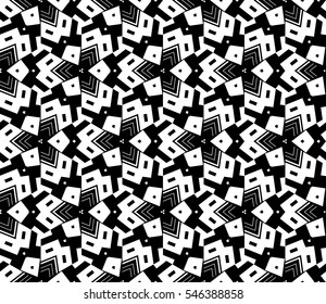 Black and white geometric seamless pattern. Simple regular background.
