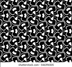 Black and white geometric seamless pattern. Simple regular background.