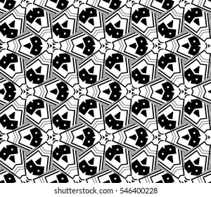 Black and white geometric seamless pattern. Simple regular background.