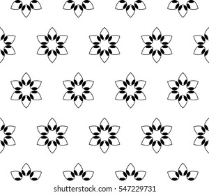 Black and white geometric seamless pattern. Simple regular background.