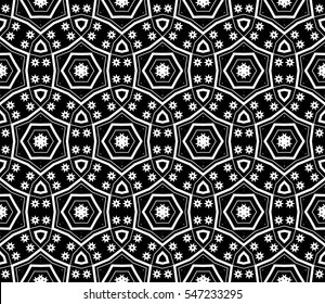 Black and white geometric seamless pattern. Simple regular background.