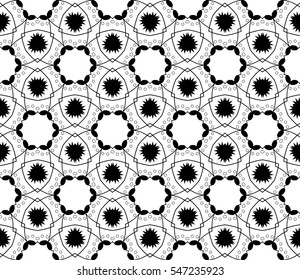 Black and white geometric seamless pattern. Simple regular background.