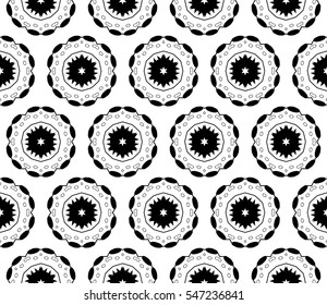 Black and white geometric seamless pattern. Simple regular background.