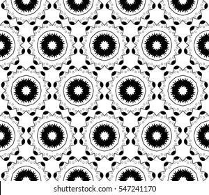 Black and white geometric seamless pattern. Simple regular background.