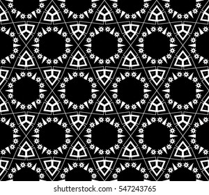 Black and white geometric seamless pattern. Simple regular background.