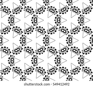 Black and white geometric seamless pattern. Simple regular background.