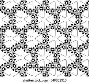 Black and white geometric seamless pattern. Simple regular background.