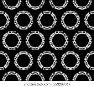 Black and white geometric seamless pattern. Simple regular background.