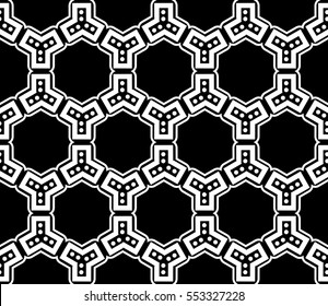 Black and white geometric seamless pattern. Simple regular background.