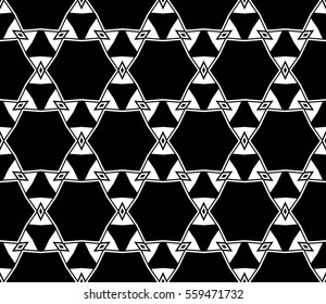 Black and white geometric seamless pattern. Simple regular background.