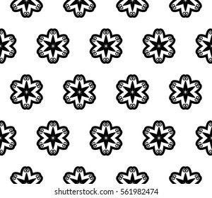 Black and white geometric seamless pattern. Simple regular background.
