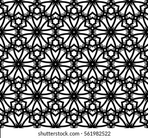Black and white geometric seamless pattern. Simple regular background.