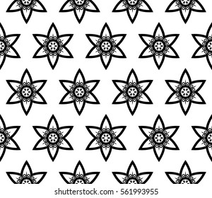 Black and white geometric seamless pattern. Simple regular background.