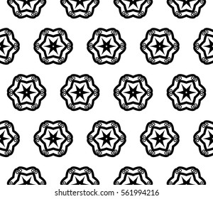 Black and white geometric seamless pattern. Simple regular background.