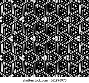 Black and white geometric seamless pattern. Simple regular background.