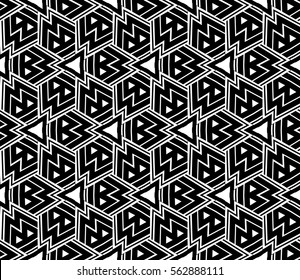 Black and white geometric seamless pattern. Simple regular background.
