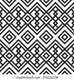 Black and white geometric seamless pattern. Simple regular background. Vector illustration