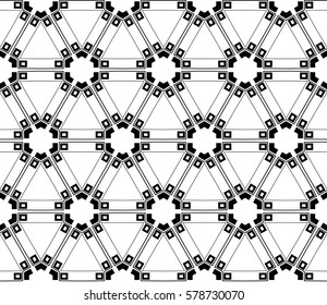 Black and white geometric seamless pattern. Simple regular background.