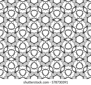 Black and white geometric seamless pattern. Simple regular background.