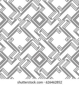 Black and white geometric seamless pattern. Simple regular background. Vector illustration