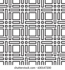 Black and white geometric seamless pattern. Simple regular background. Vector illustration