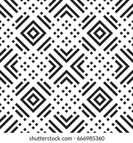 Black and white geometric seamless pattern. Simple regular background. Vector illustration