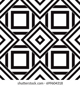 Black and white geometric seamless pattern. Simple regular background. Vector illustration