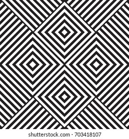 Black and white geometric seamless pattern. Simple regular background. Vector illustration