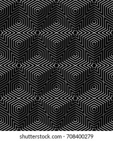 Black and white geometric seamless pattern