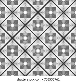 Black and white geometric seamless pattern with squares. Vector illustration
