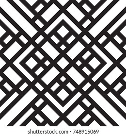 Black and white geometric seamless pattern. Simple regular background. Vector illustration
