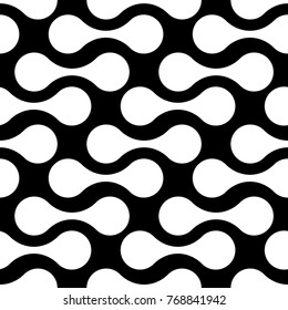 Black and white geometric seamless pattern for web, textile and wallpapers