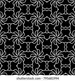 Black and white geometric seamless pattern for web, textile and wallpapers