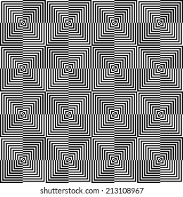 Black and white geometric seamless patterns.