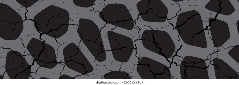 Conjunto de vetores de padrões contínuos geométricos preto e branco. Formas irregulares pano de fundo repetido para web azulejos, ciência e desenhos de interiores.
