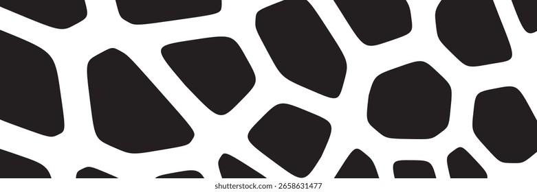 Conjunto de vetores de padrões contínuos geométricos preto e branco. Formas irregulares pano de fundo repetido para web azulejos, ciência e desenhos de interiores.