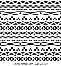 Black and white geometric seamless patterns set. Vector eps 10